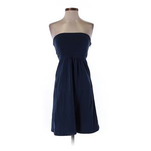 J crew strapless navy blue dress